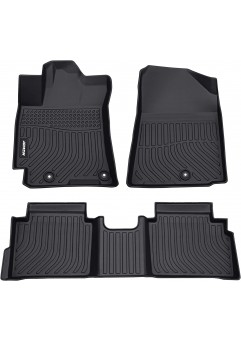JDMON All Weather Floor Mats Compatible with 2019-2023 Kia Forte, 2 Row Front & Rear Custom Fit Car Floor Liner Set Black